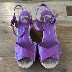 DV dolca vita purple wedge sandals